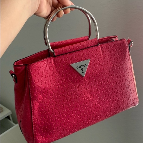 Guess? Hot Pink Logo Crossbody Purse - Picture 1 of 7